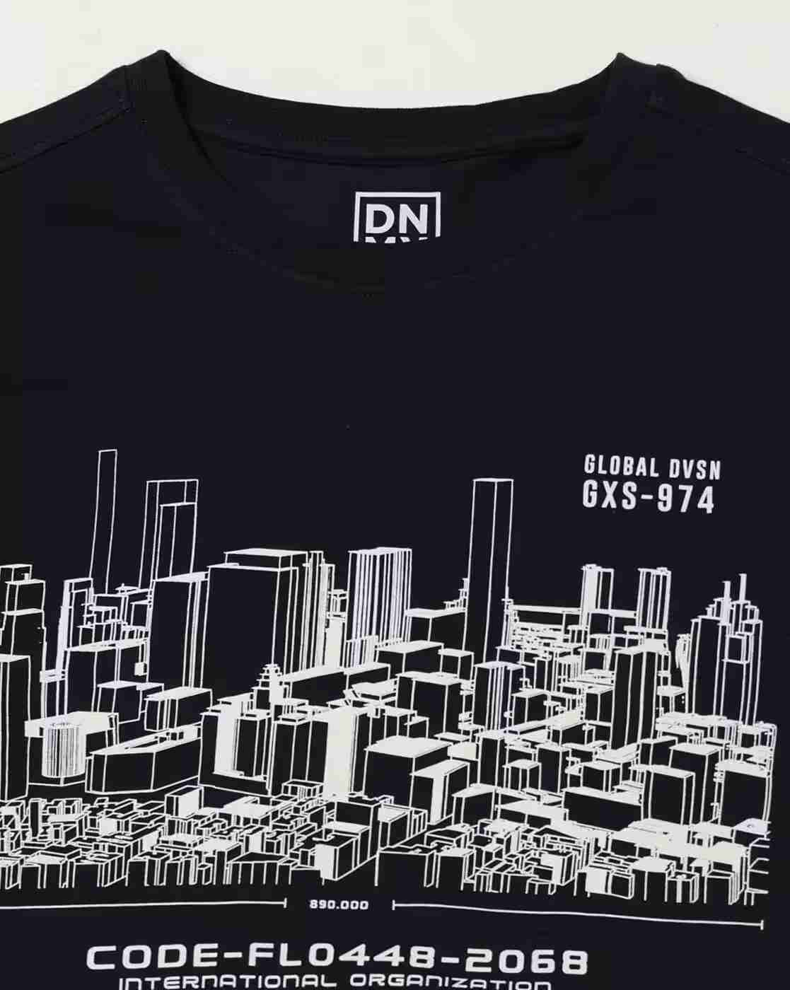 DNMX | Men Graphic Print Regular Fit Crew-Neck T-Shirt|4