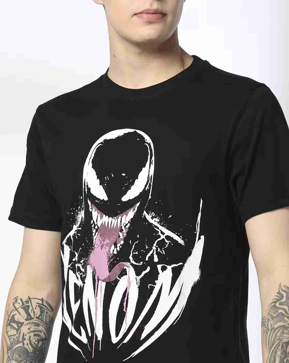 DNMX | Men Graphic Print Regular Fit Crew-Neck T-Shirt|4