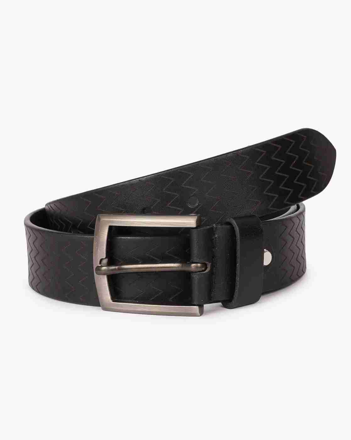 DNMX | Chevron Leather Belt with Pin-Buckle Closure|0