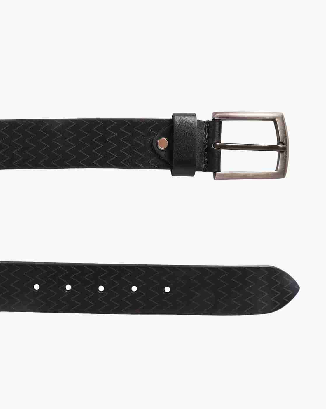 DNMX | Chevron Leather Belt with Pin-Buckle Closure|2