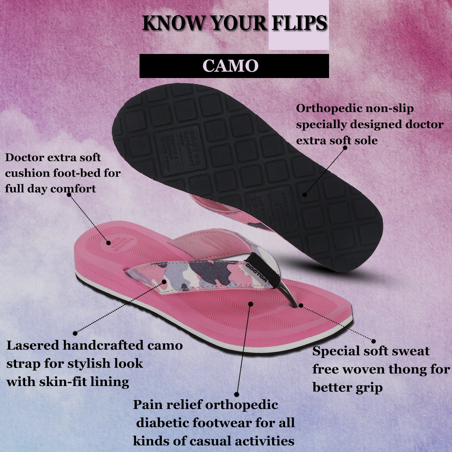 Camo memory discount foam flip flops