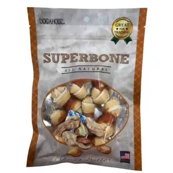 Super Bone Peanut Butter Knotted Dog Treats - 9 Bones