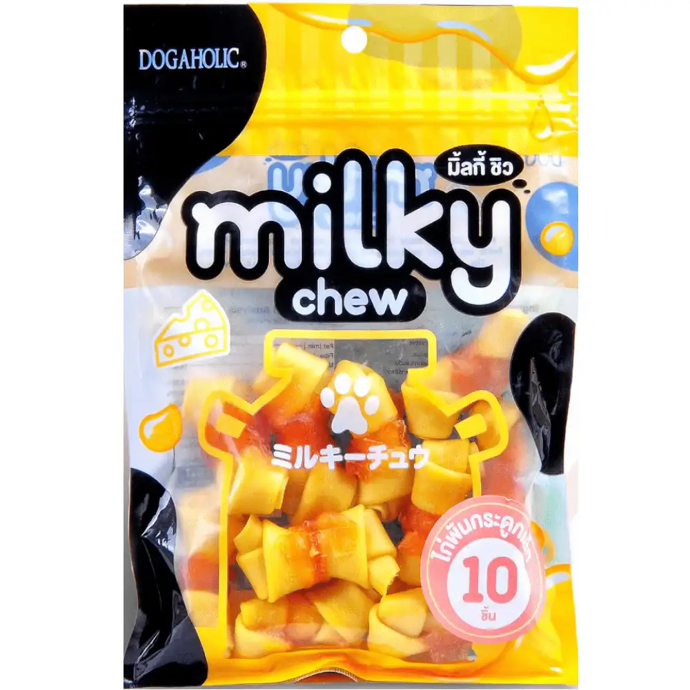 Dogaholic Milky Chew Cheese & Chicken Bones Dog Treats - 10 Pieces