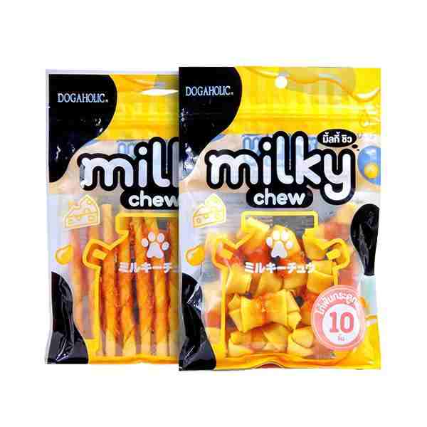 Dogaholic Milky Chew Cheese and Chicken Bone and Stick Dog Treats Combo