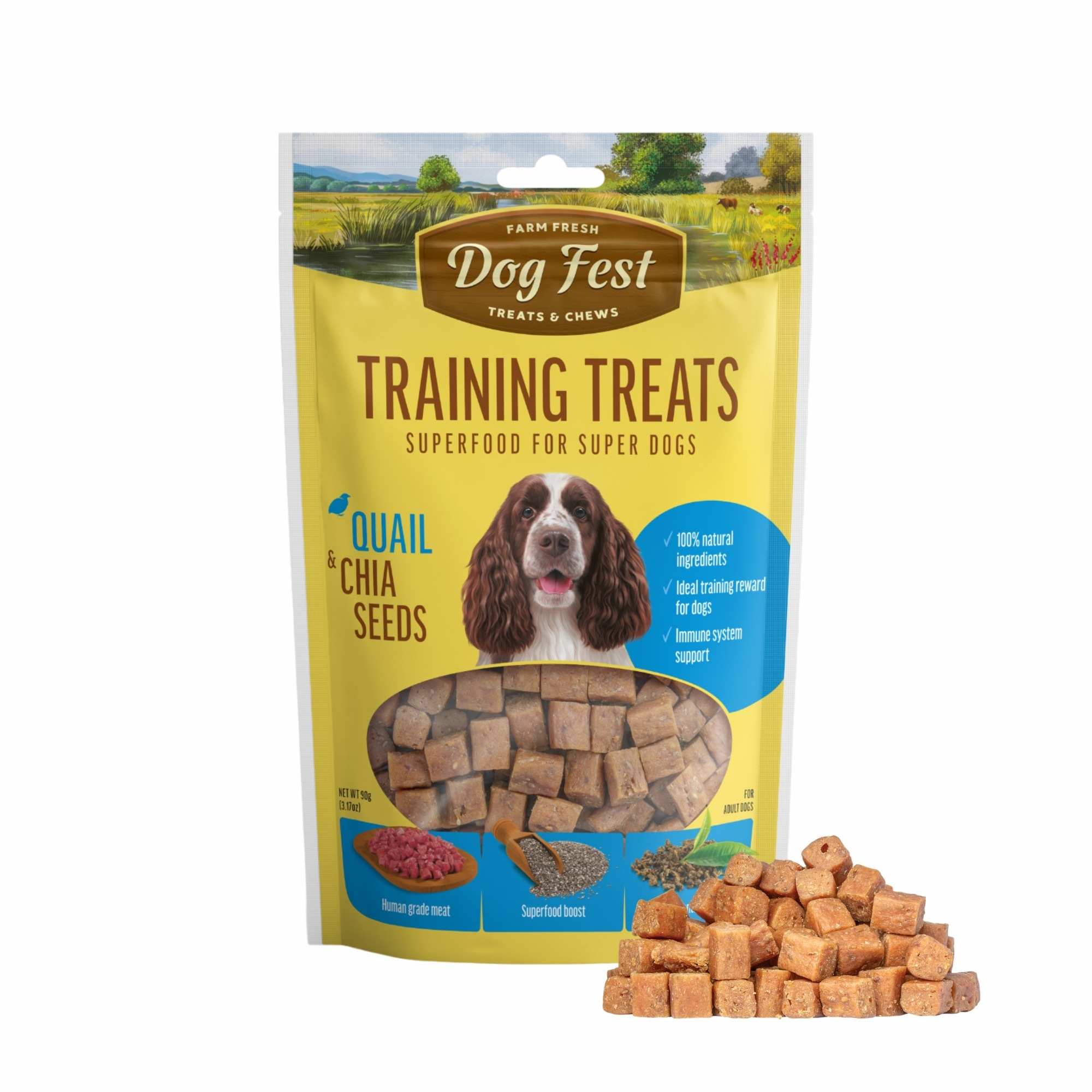 Dogfest Quail & Chia Seeds Training Dog Treats, 90g