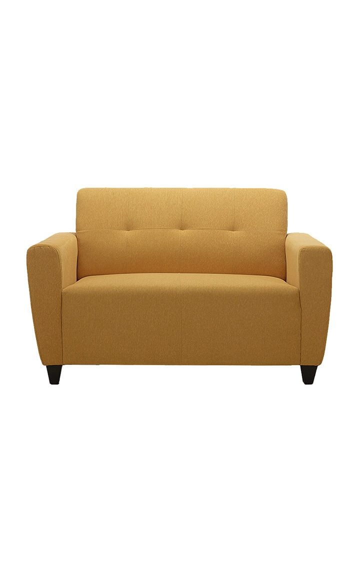 neudot Elegance Sofa for Living Room |2 Person Sofa|Premium Fabric with Cushioned Armrest | Solid Wood Frame|2 Seater in Husky Yellow Color
