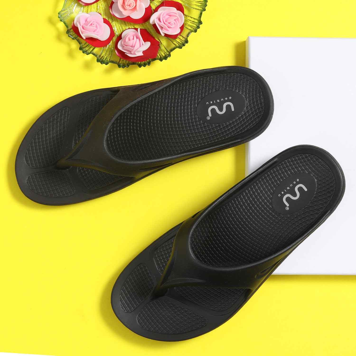 Men Casual Black Flip Flops