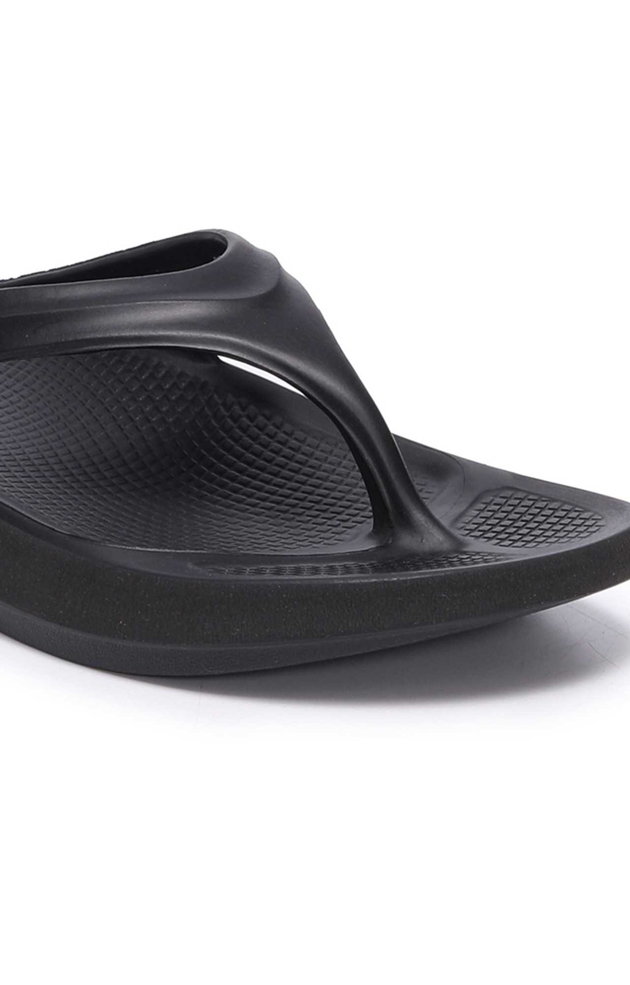 Women Black V Shape Lite Flip Flops