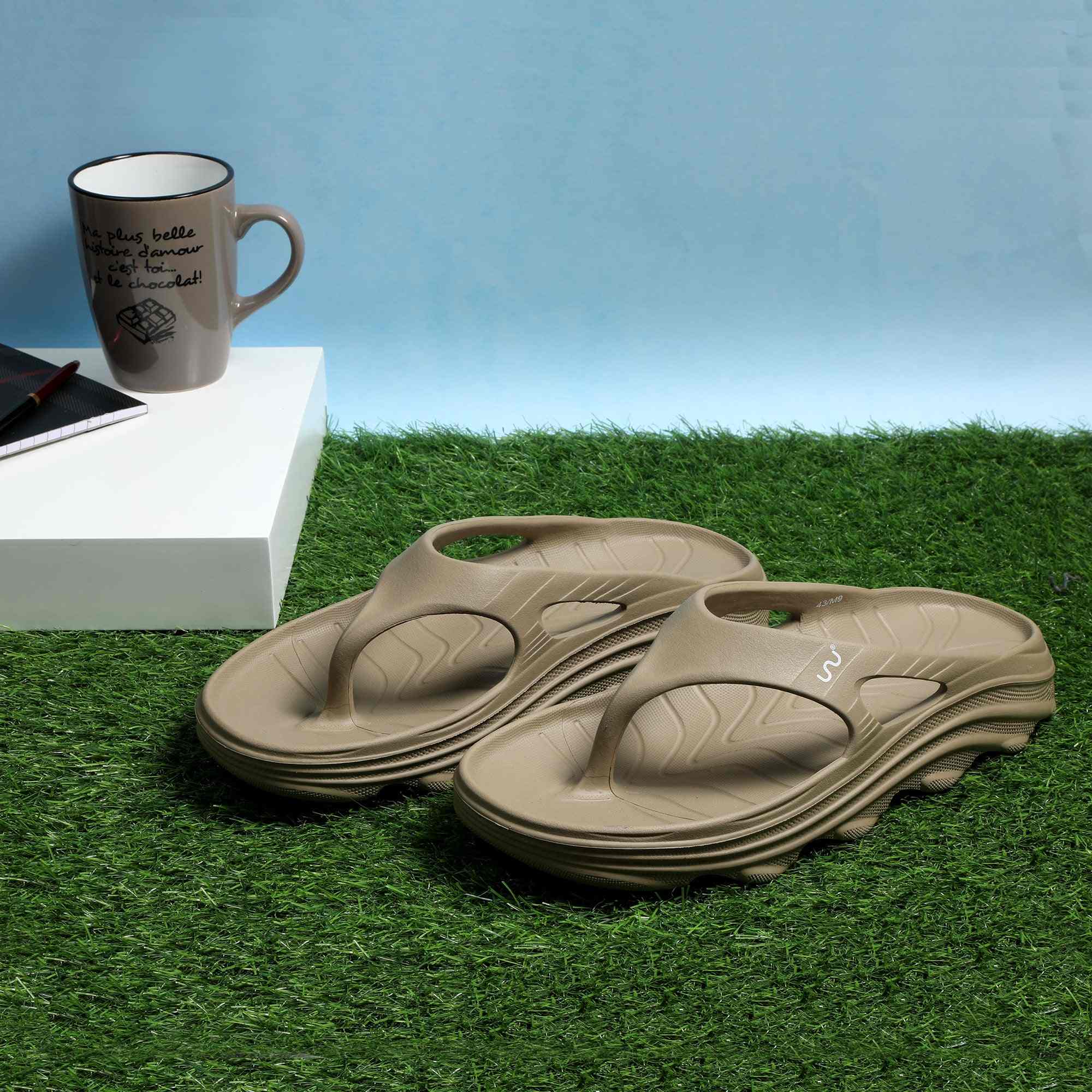 Men Casual Khaki Flip Flop