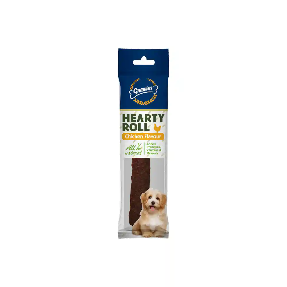 Gnawlers Hearty Roll Dog Treat, Chicken Flavour