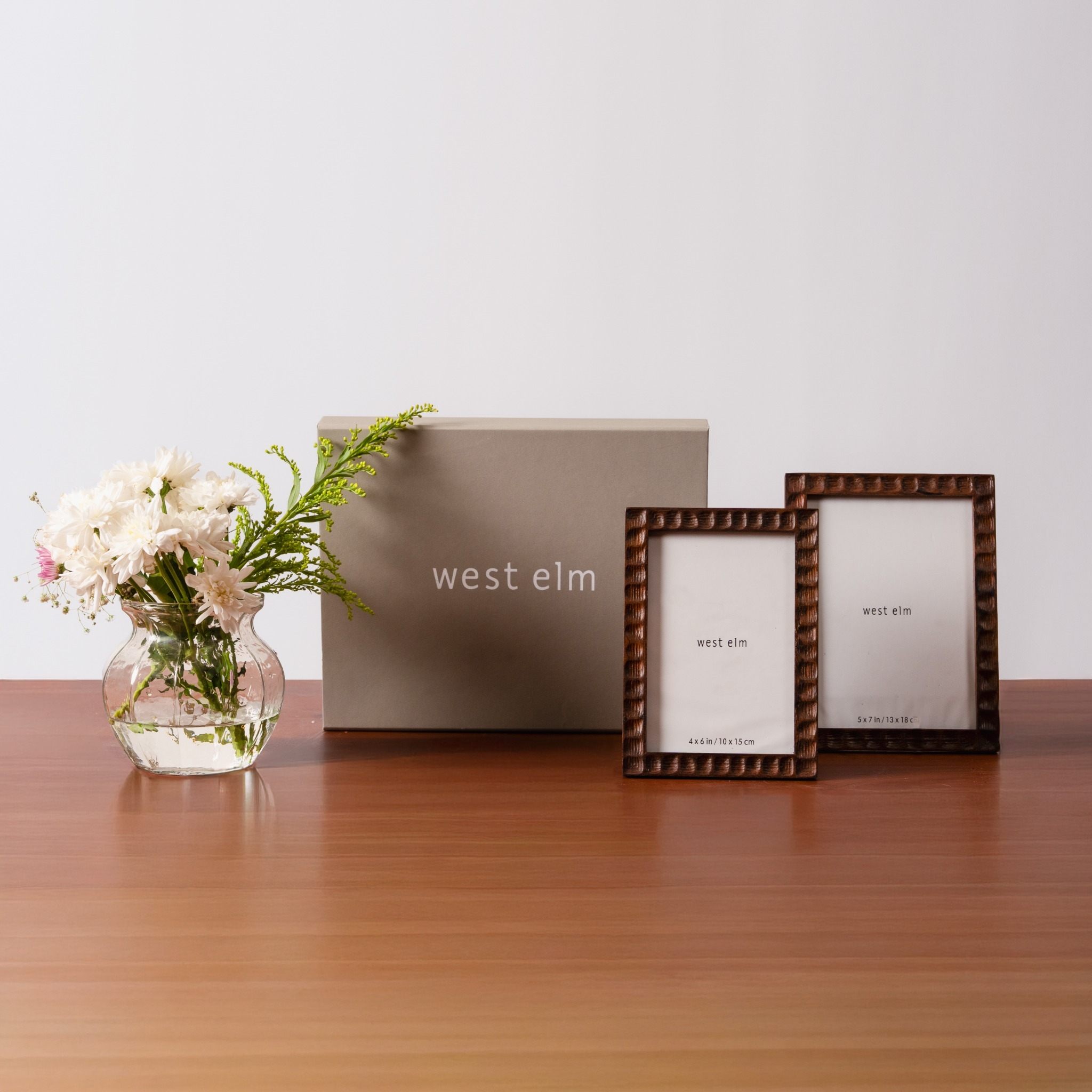 west elm | Gift Hamper Nadia Carved Wood Tabletop Frames 5X7