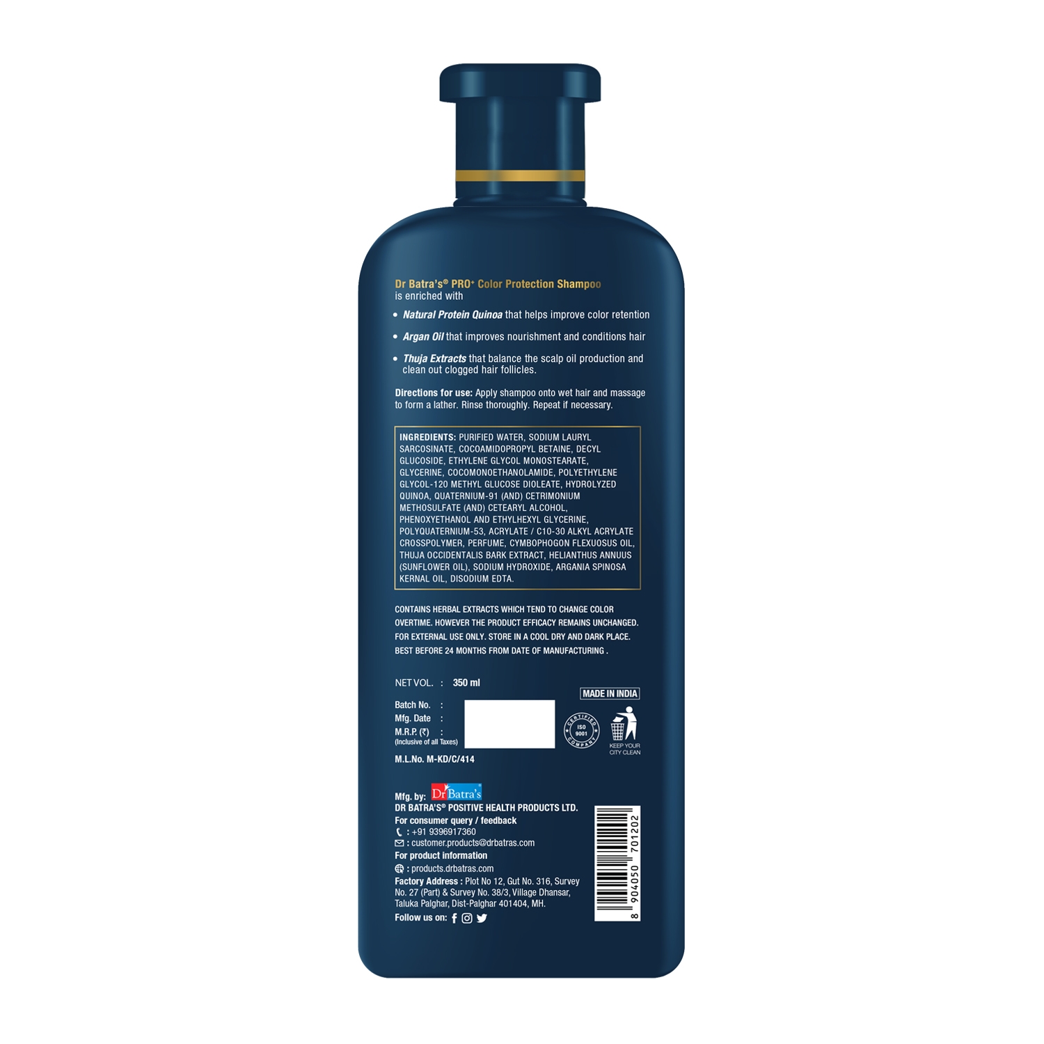 Dr Batra's | Dr Batra's PRO+ Color Protection Shampoo with Conditioner (350 ml Each) 2
