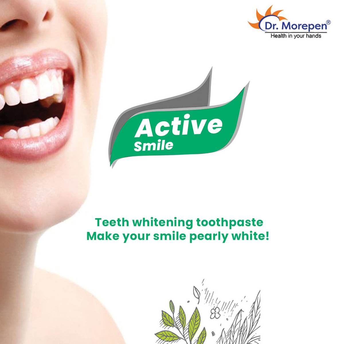 Dr. Morepen | Active Smile Herbal Toothpaste Ayurvedic For Men & Women Tooth Paste | 200g | Combo Pack Of 2