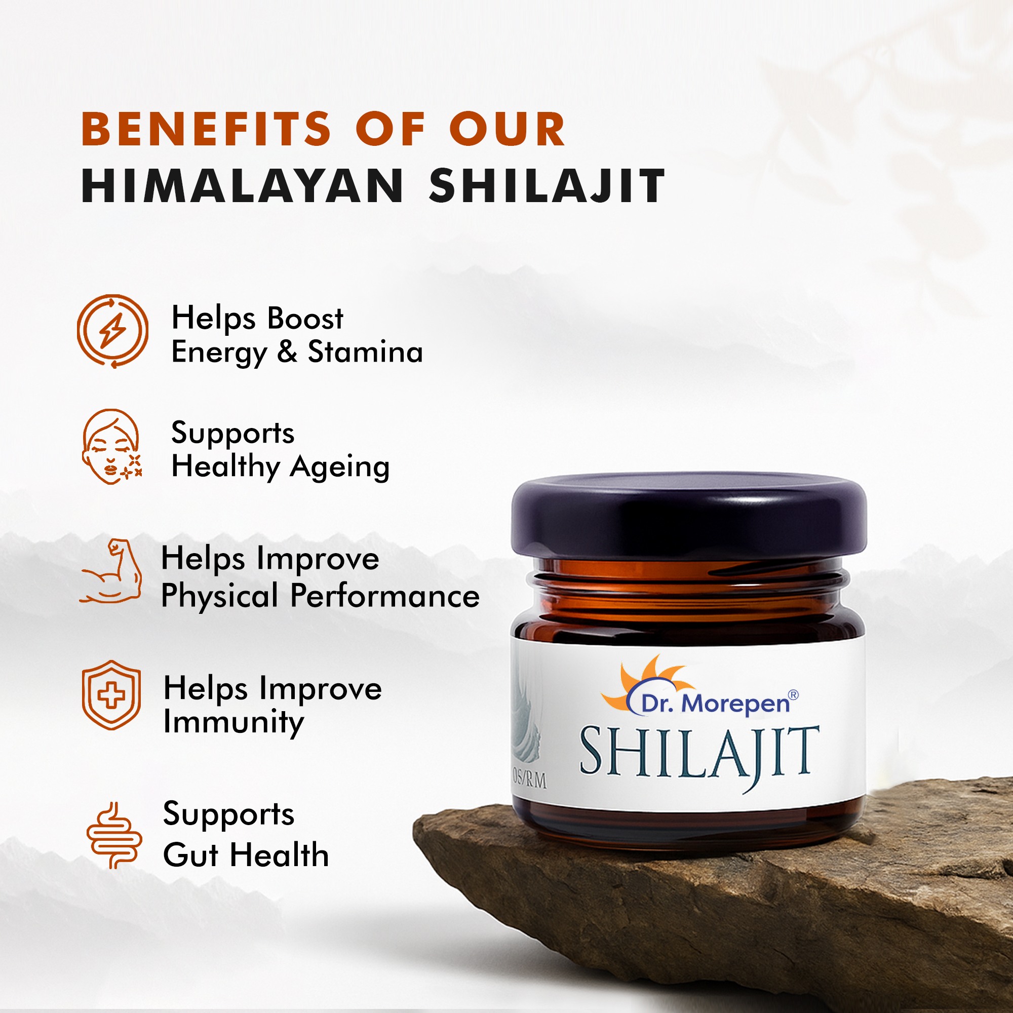 Dr. Morepen | Shilajit Resin | 100% Pure Himalayan Extract | Natural & Safe | 15Gm