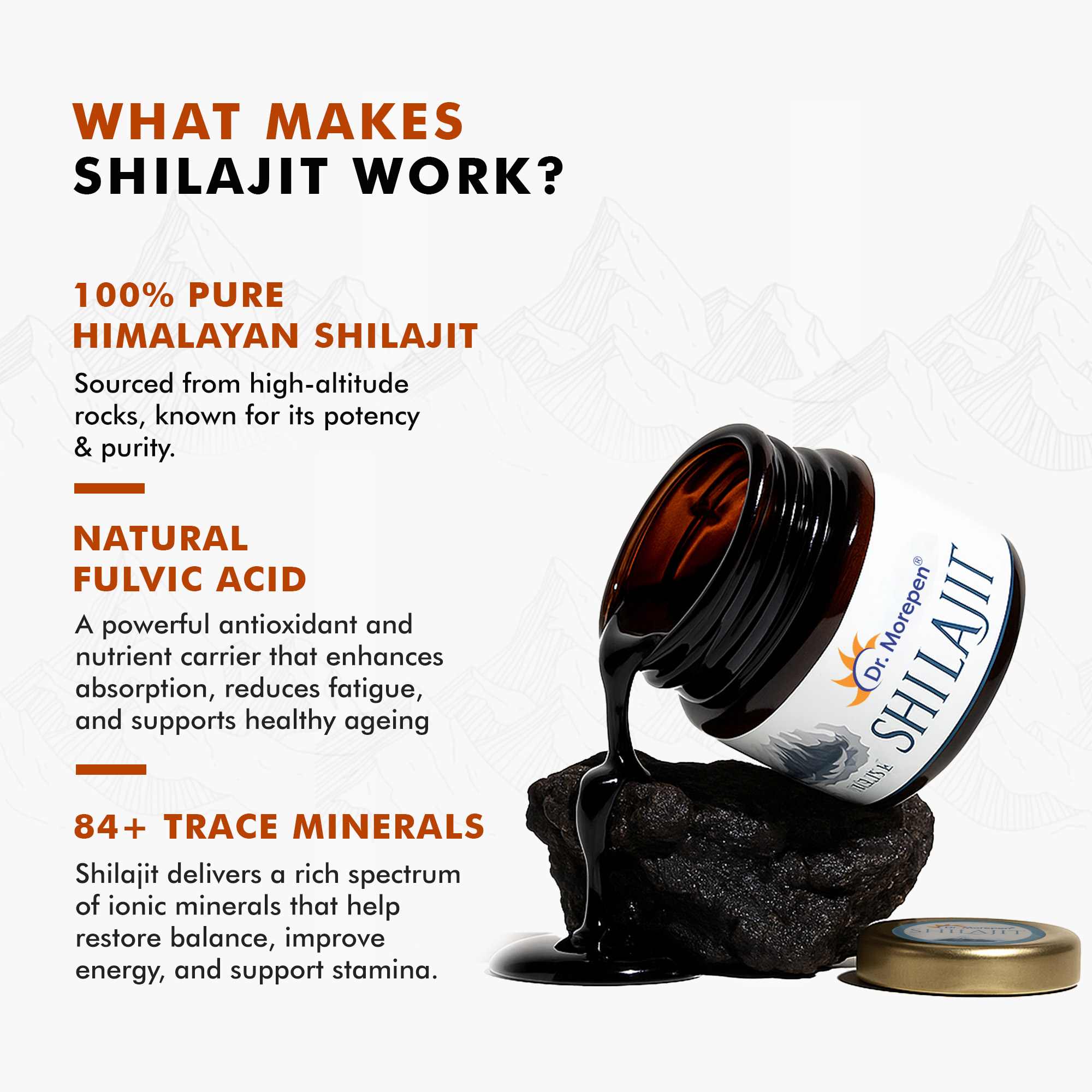 Dr. Morepen | Shilajit Resin | 100% Pure Himalayan Extract | Natural & Safe | 15Gm