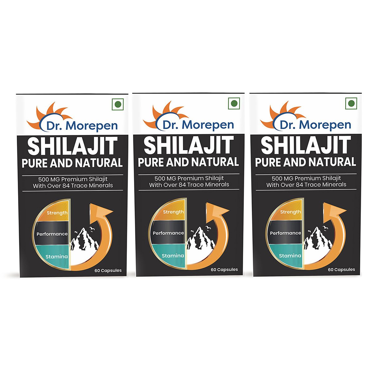 Dr. Morepen | Shilajit Capsules | Pure Himalayan Shila Jit Extract Vegan, Pure & Natural Consist Of More Than 84 Minerals | 60 Cap | Pack Of 1