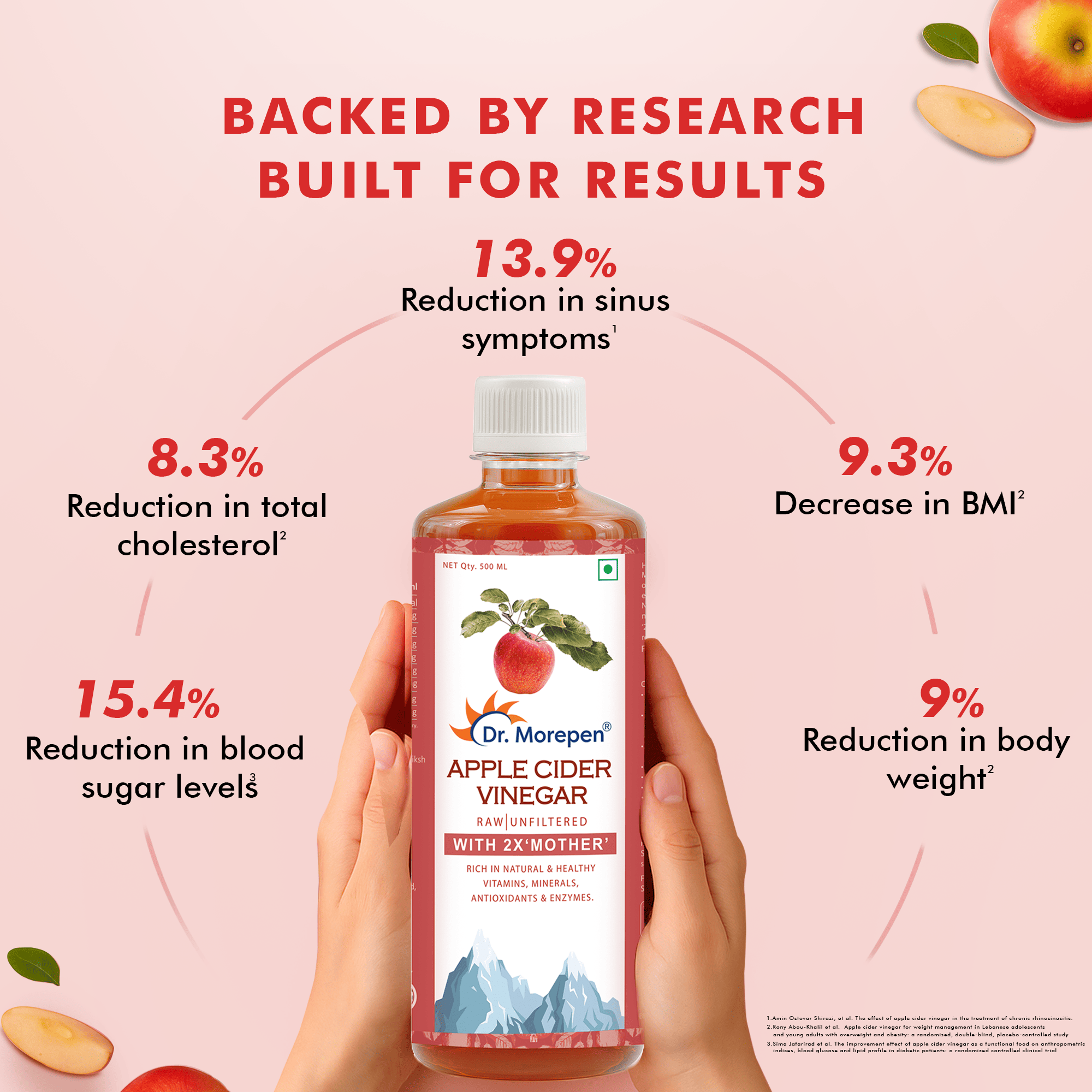 Dr. Morepen | Apple Cider Vinegar With 2X Mother - 1000Ml, Raw, Unfiltered & 100% Unpasteurized, Naturally Fermented Blend Of Freshly Brewed Himalayan Apple
