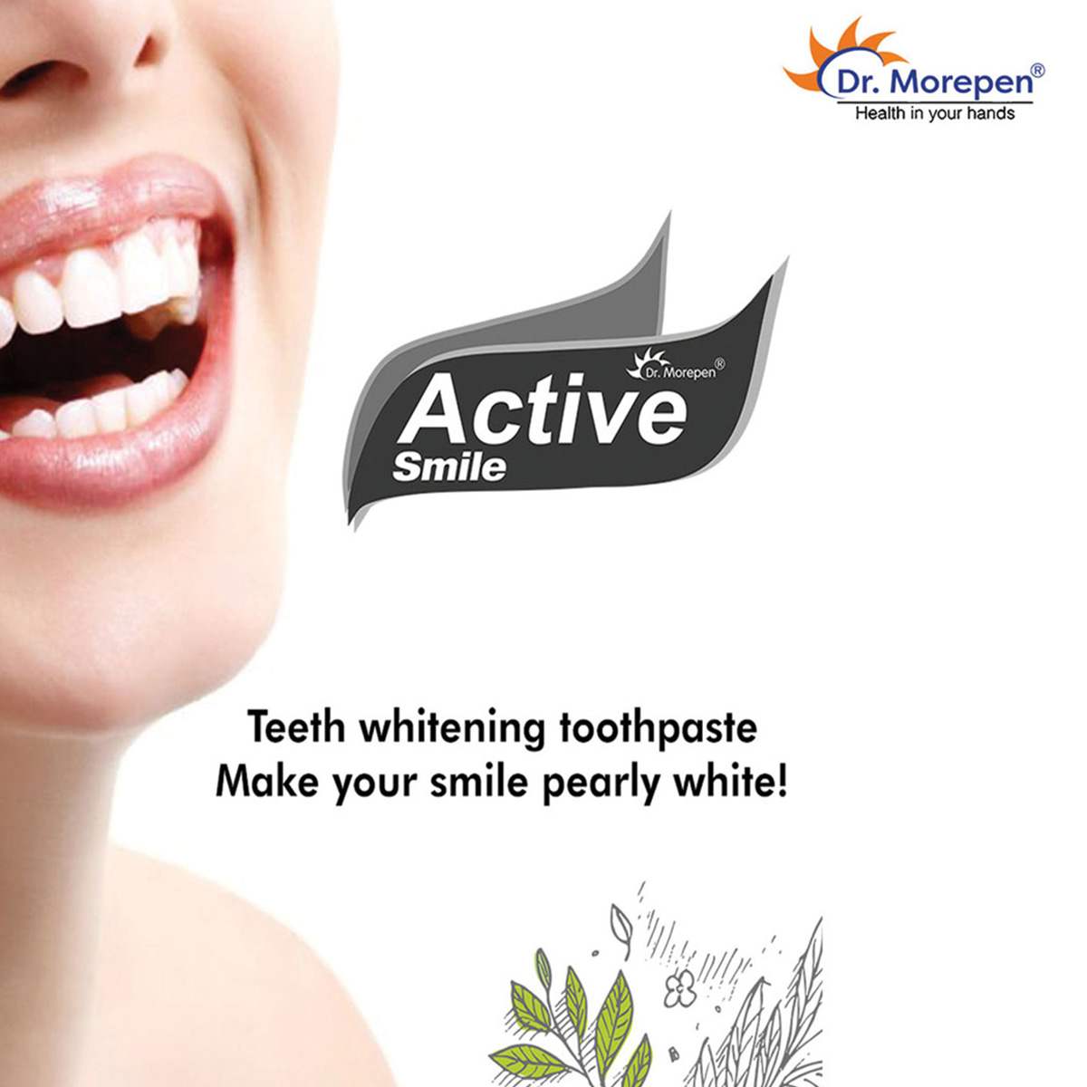 Dr. Morepen | Active Smile Charcoal Toothpaste | For Teeth Whitening & Bad Breath Removal | 100g