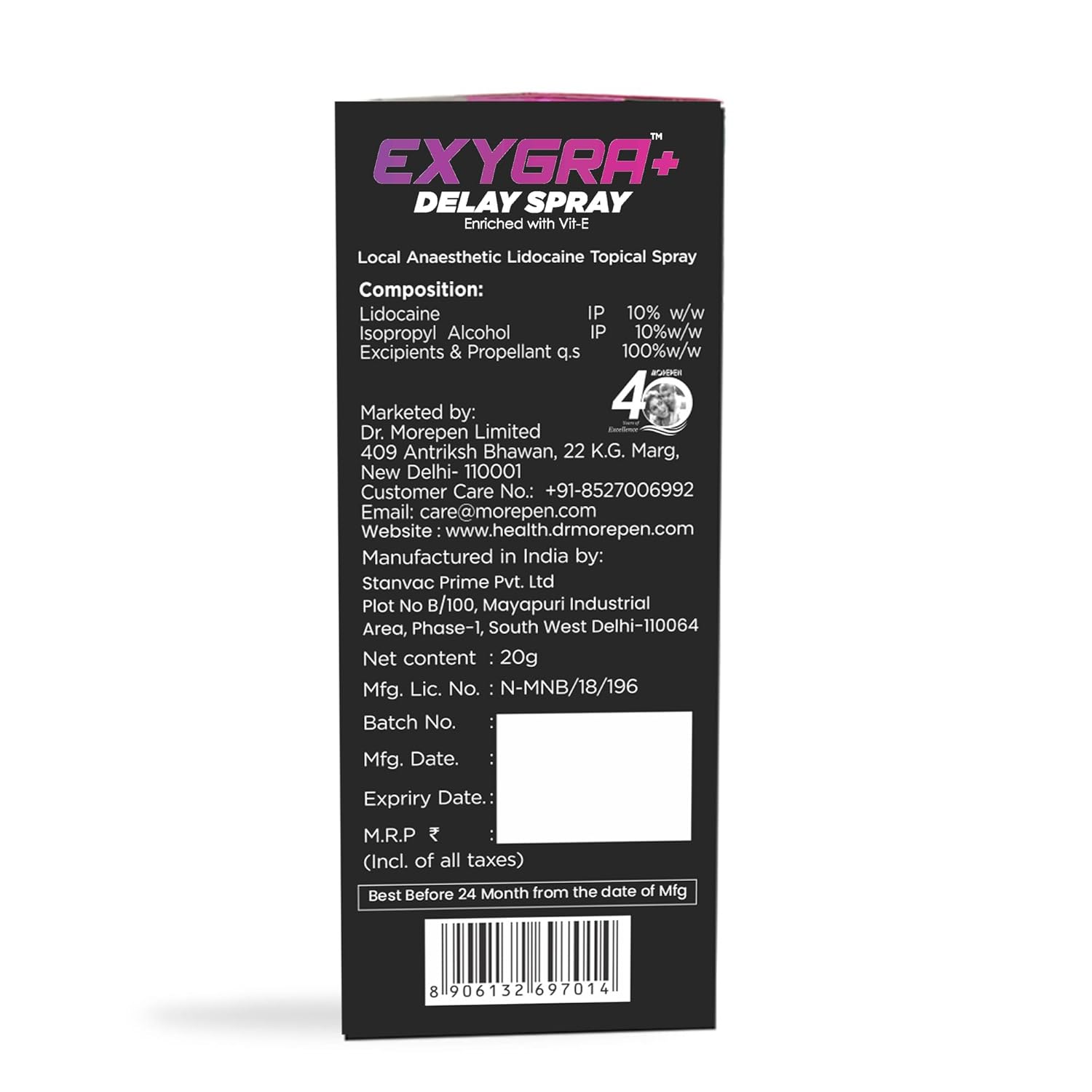 Dr. Morepen | Delay Exygra Spray | 20g