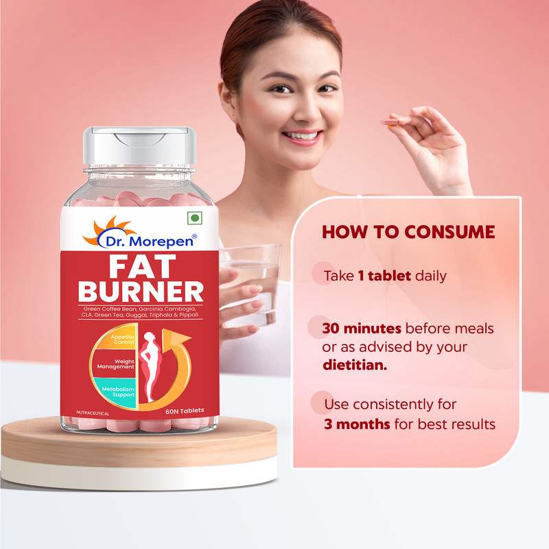 Dr. Morepen | Fat Burner Tablets | 100% Natural & Safe | For Men & Women | 60 Tab | Pack Of 2