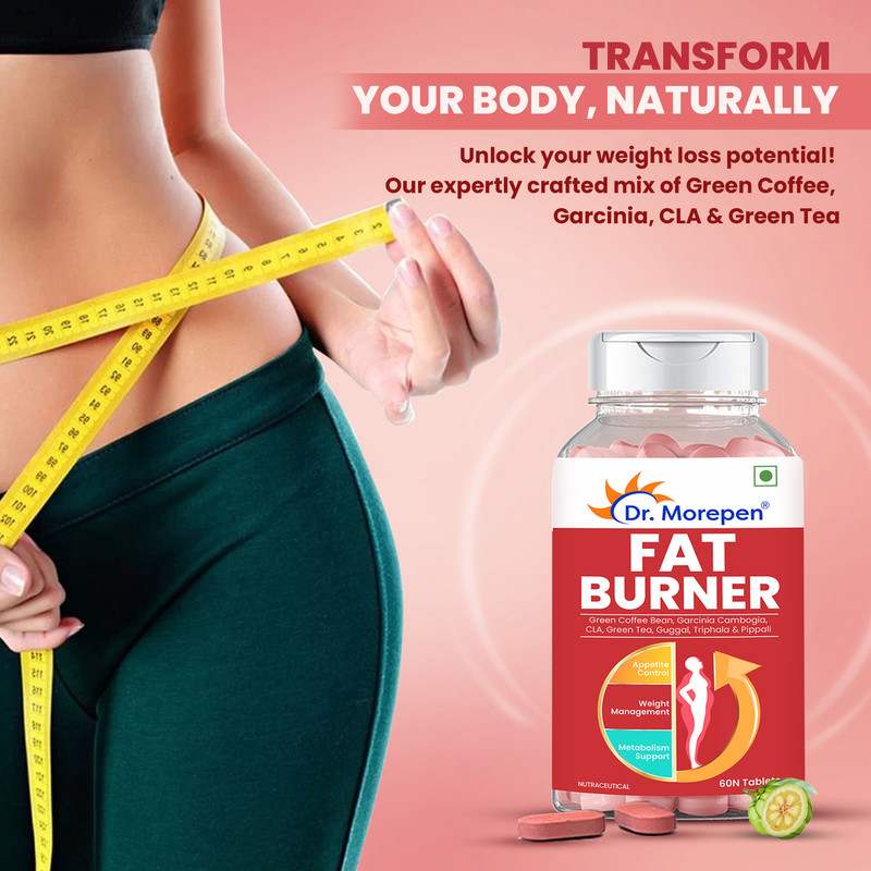 Dr. Morepen | Fat Burner Tablets | 100% Natural & Safe | For Men & Women | 60 Tab | Pack Of 2