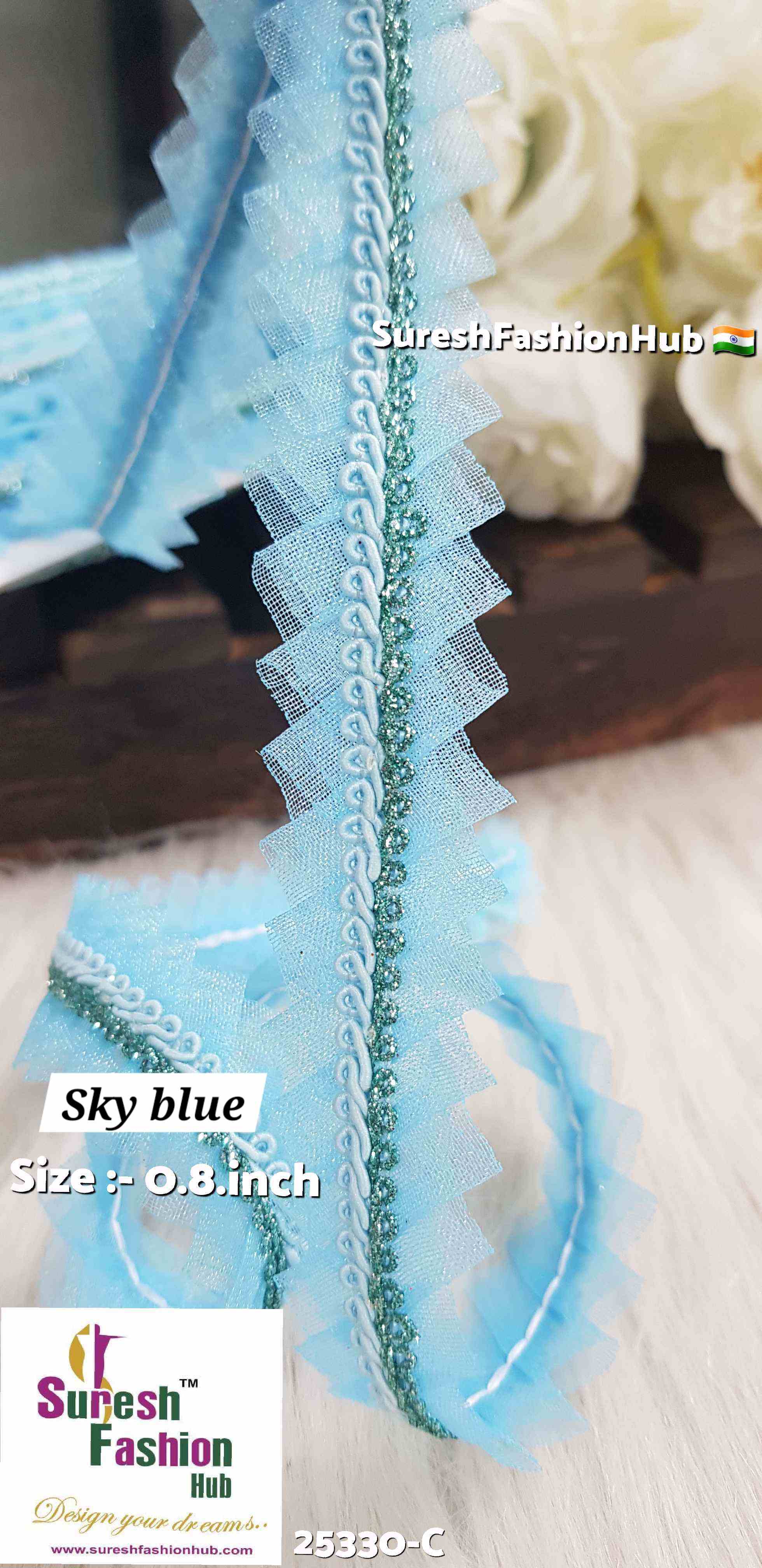 "Intricate Decorative Jhalar Lace with Cutwork Design for Festive Attire"