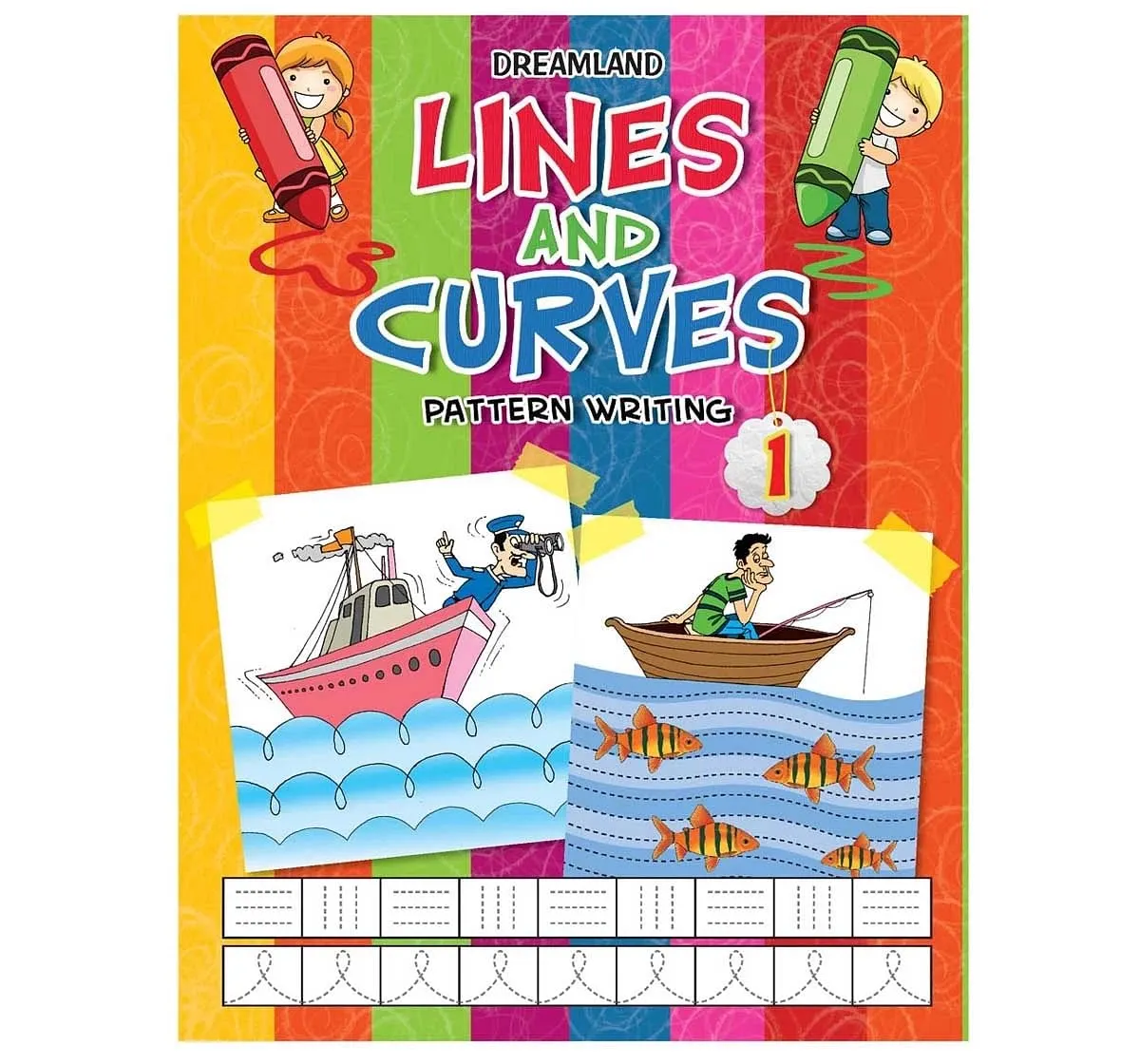 Dreamland Paper Back Lines and Curves Pattern Writing Part 1 Book for kids 3Y+, Multicolour