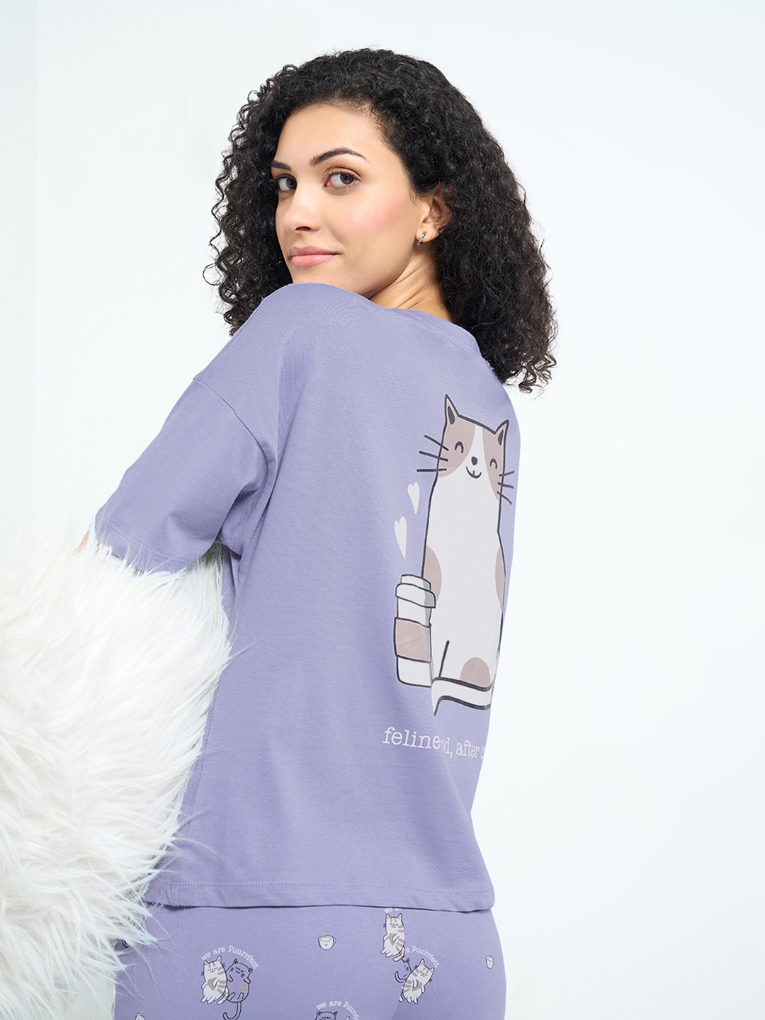 Blue Cat Graphic Lounge Top