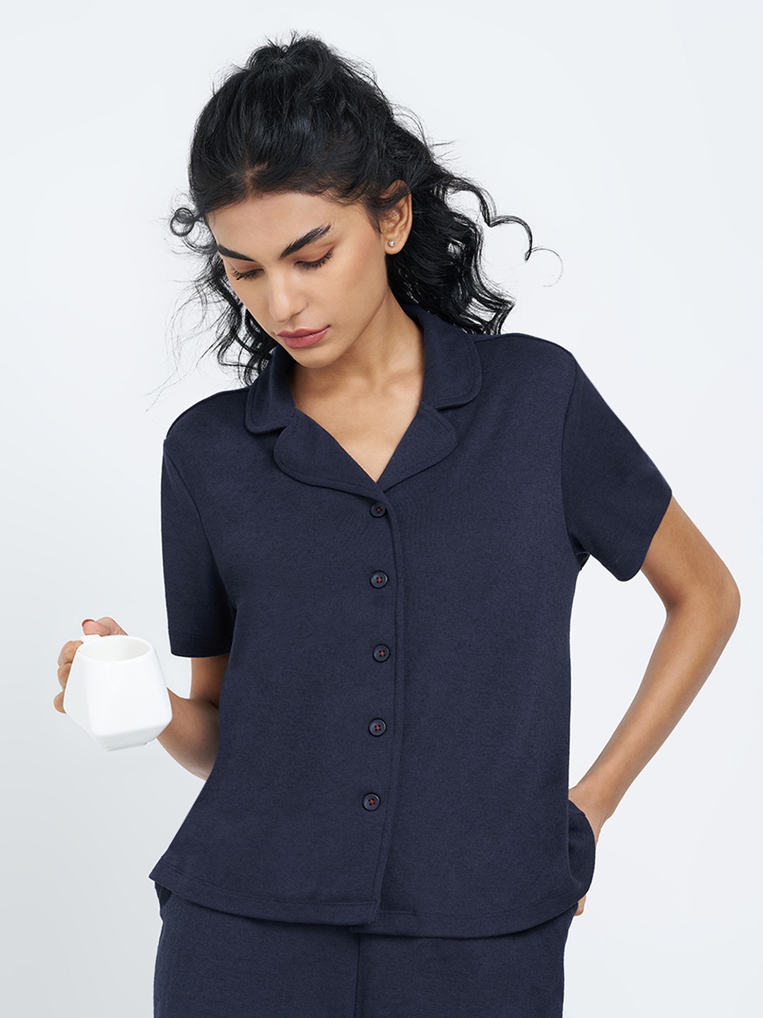 Navy Solid Comfort Sleep Shirt