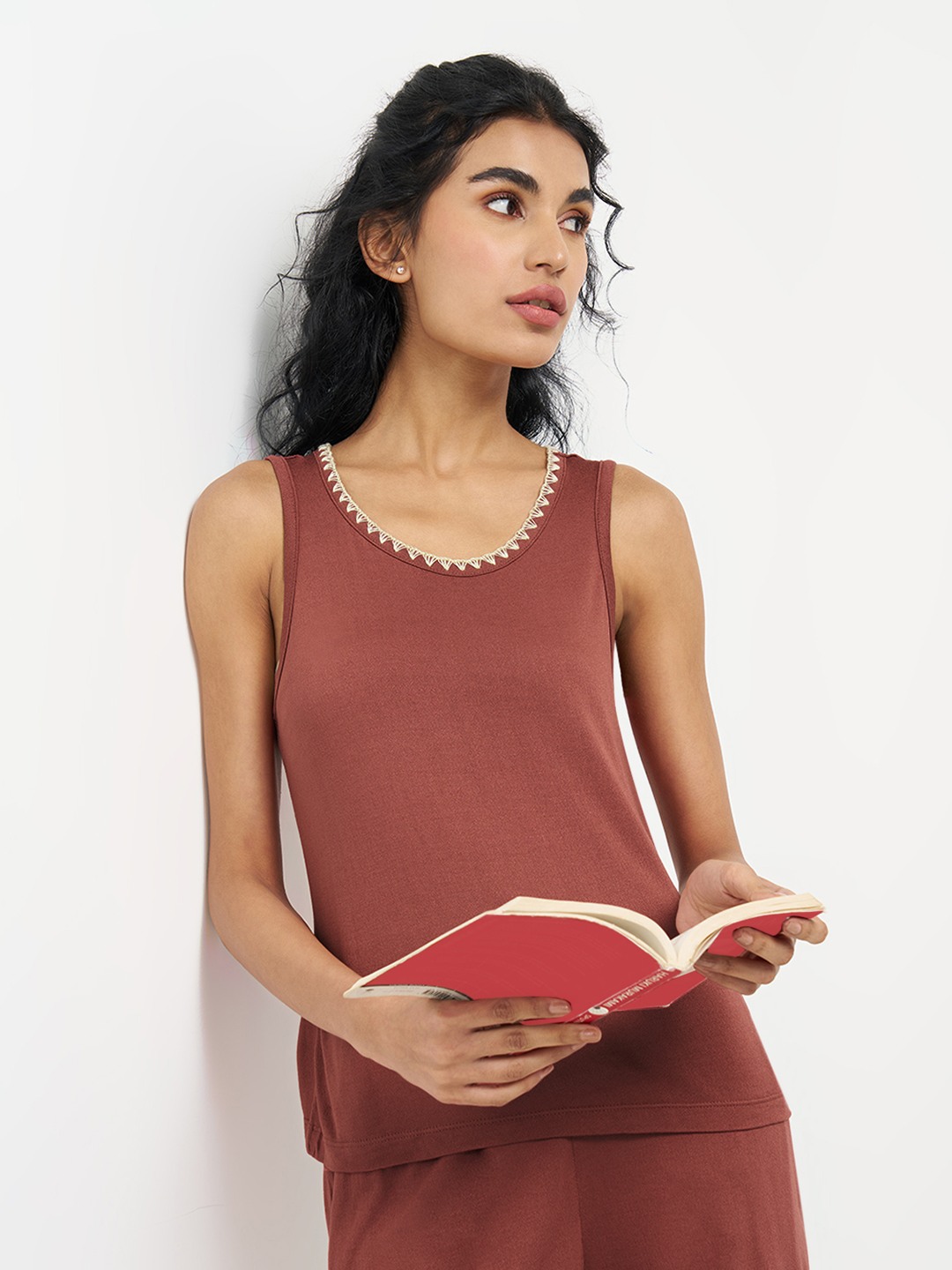 Rust Solid Sleep Tank Top