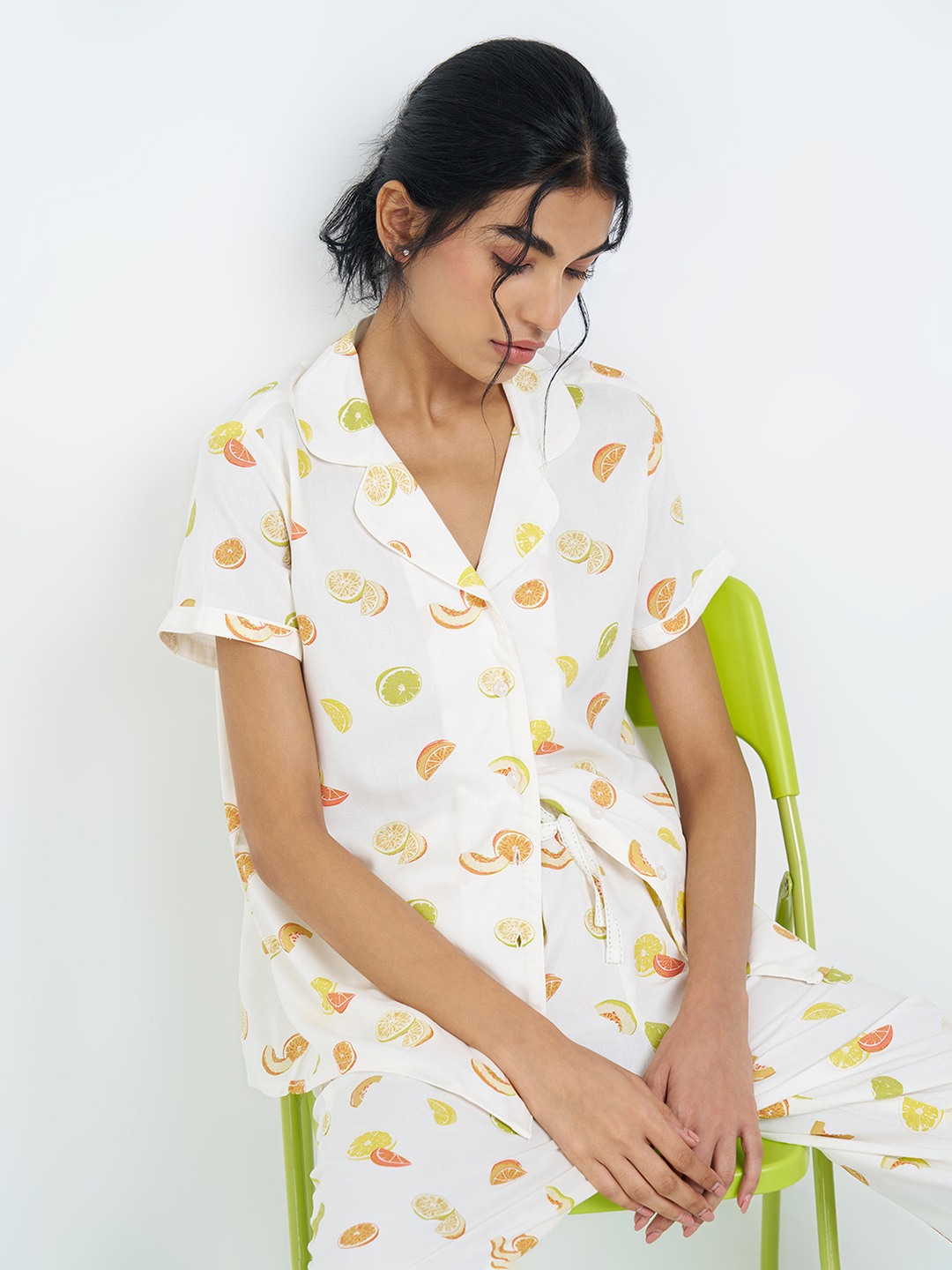 Off-White Fruit Print Sleep Shirt