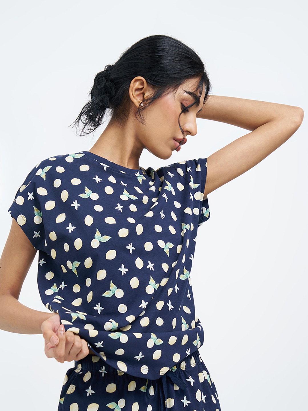 Navy Lemon Print Sleep T-Shirt