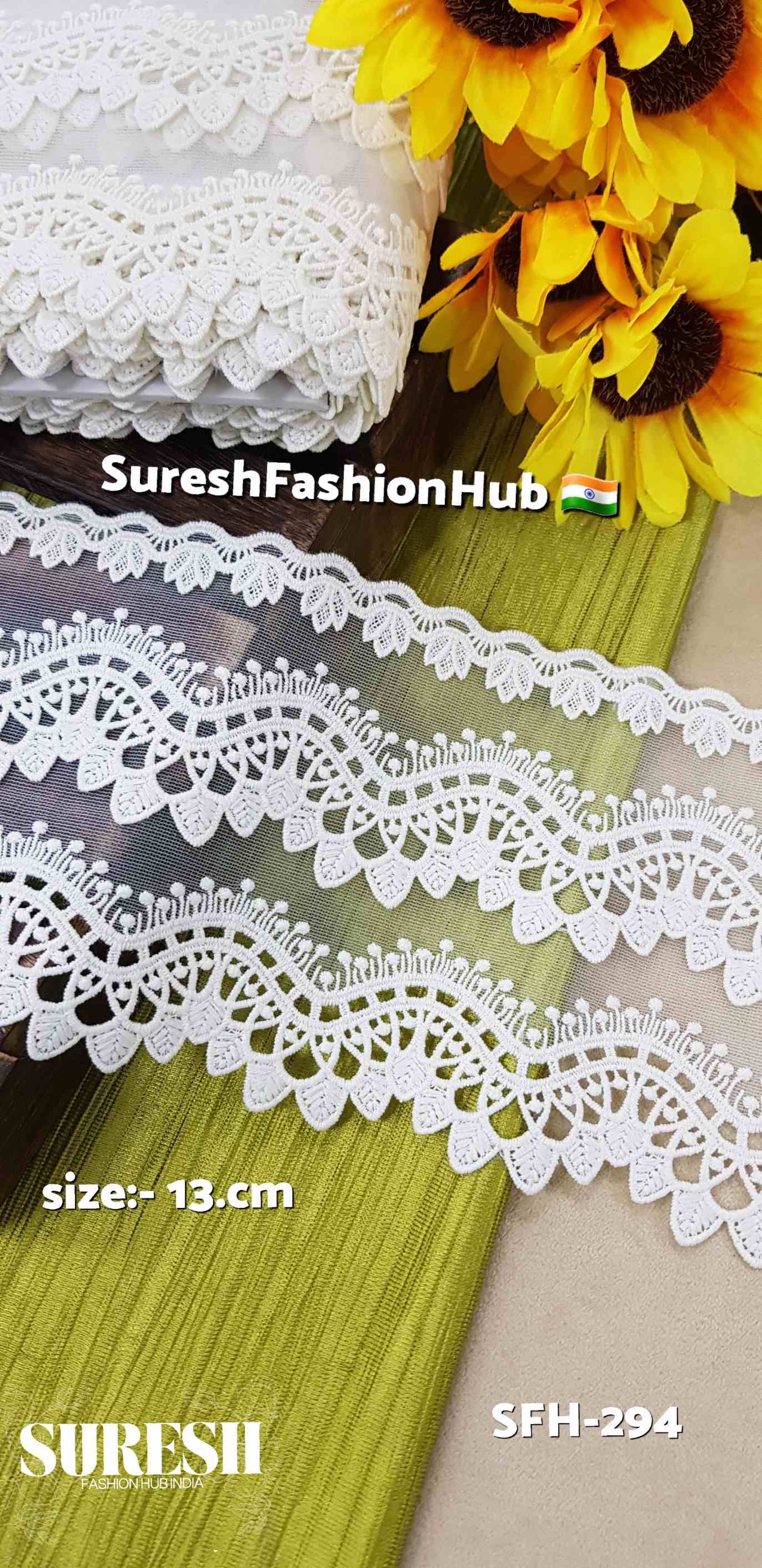 Snow Petal Net Lace – Cream SFH-294