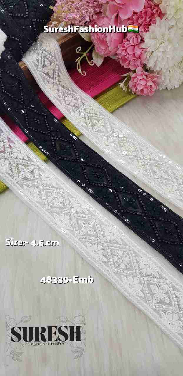 Off White Pearl Bloom Beaded Lace – 48339-EMB