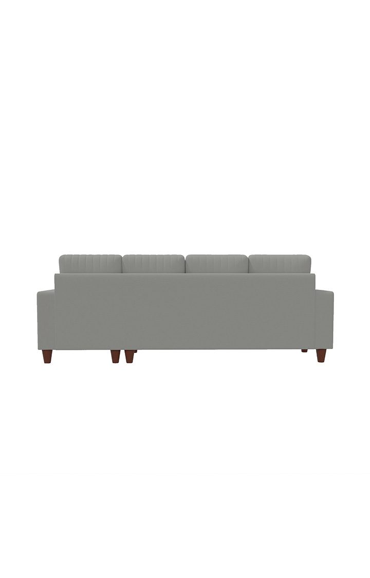 neudot Roman LHS Sectional Sofa for Living Room |6 Person Sofa|Premium Fabric with Cushioned Armrest | Solid Wood Frame|6 Seater in Light Grey Color