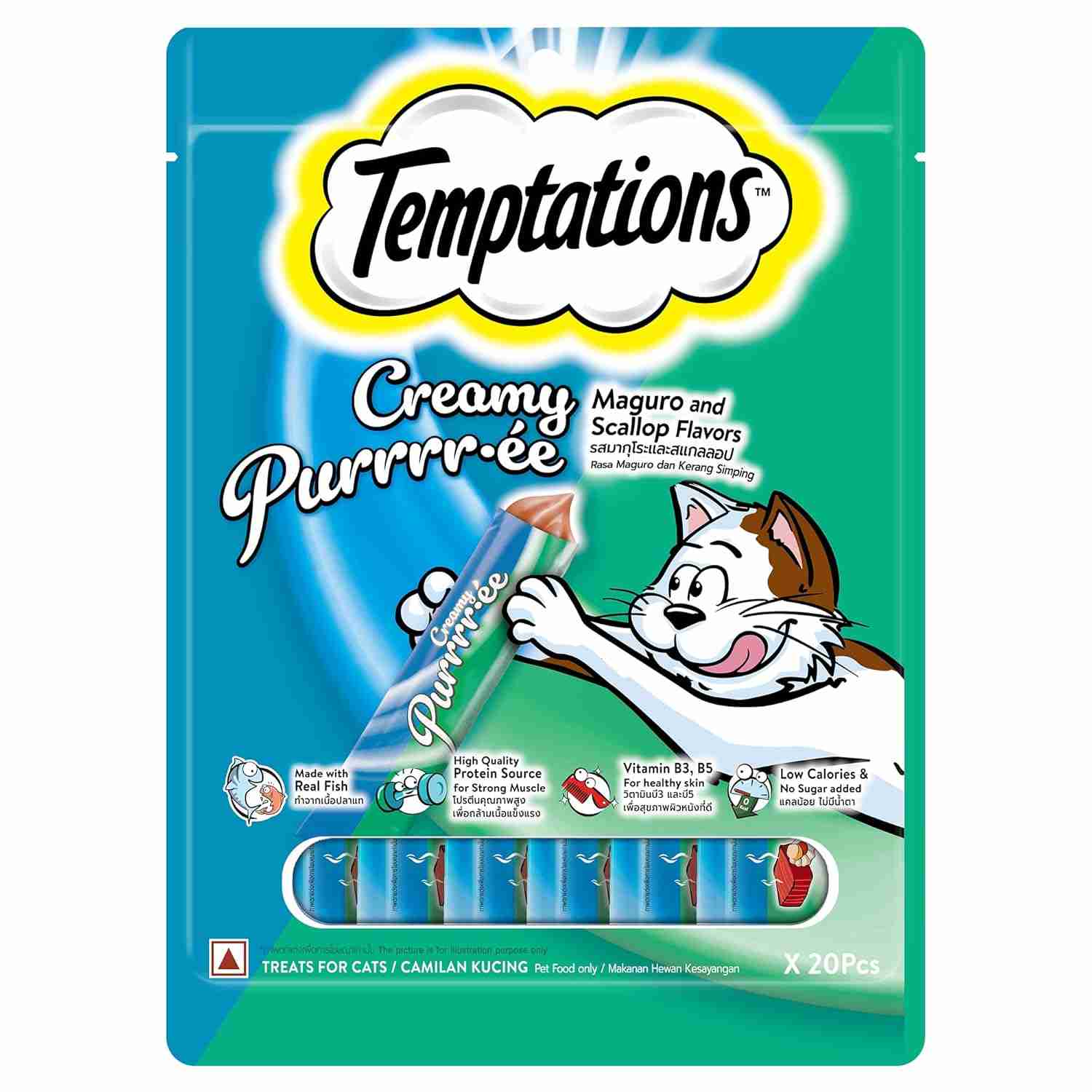 Temptations Creamy Purrrr ee Maguro & Scallop Cat Treats