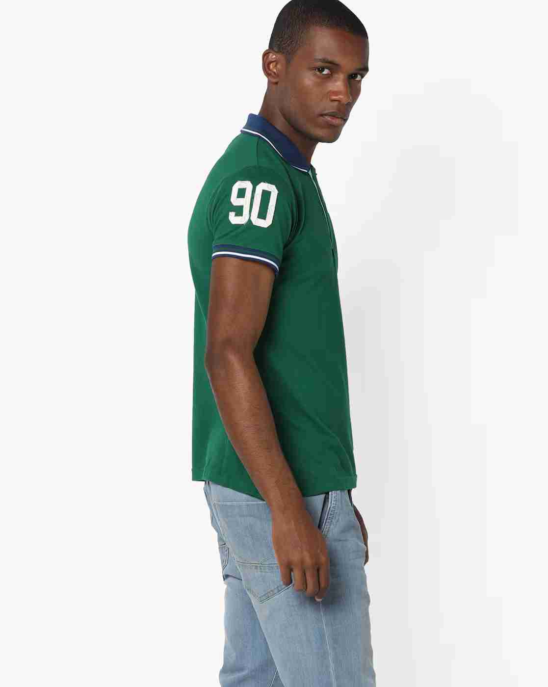 DUKE | Slim Polo T-shirt with Stripe-Tipped Hems|2