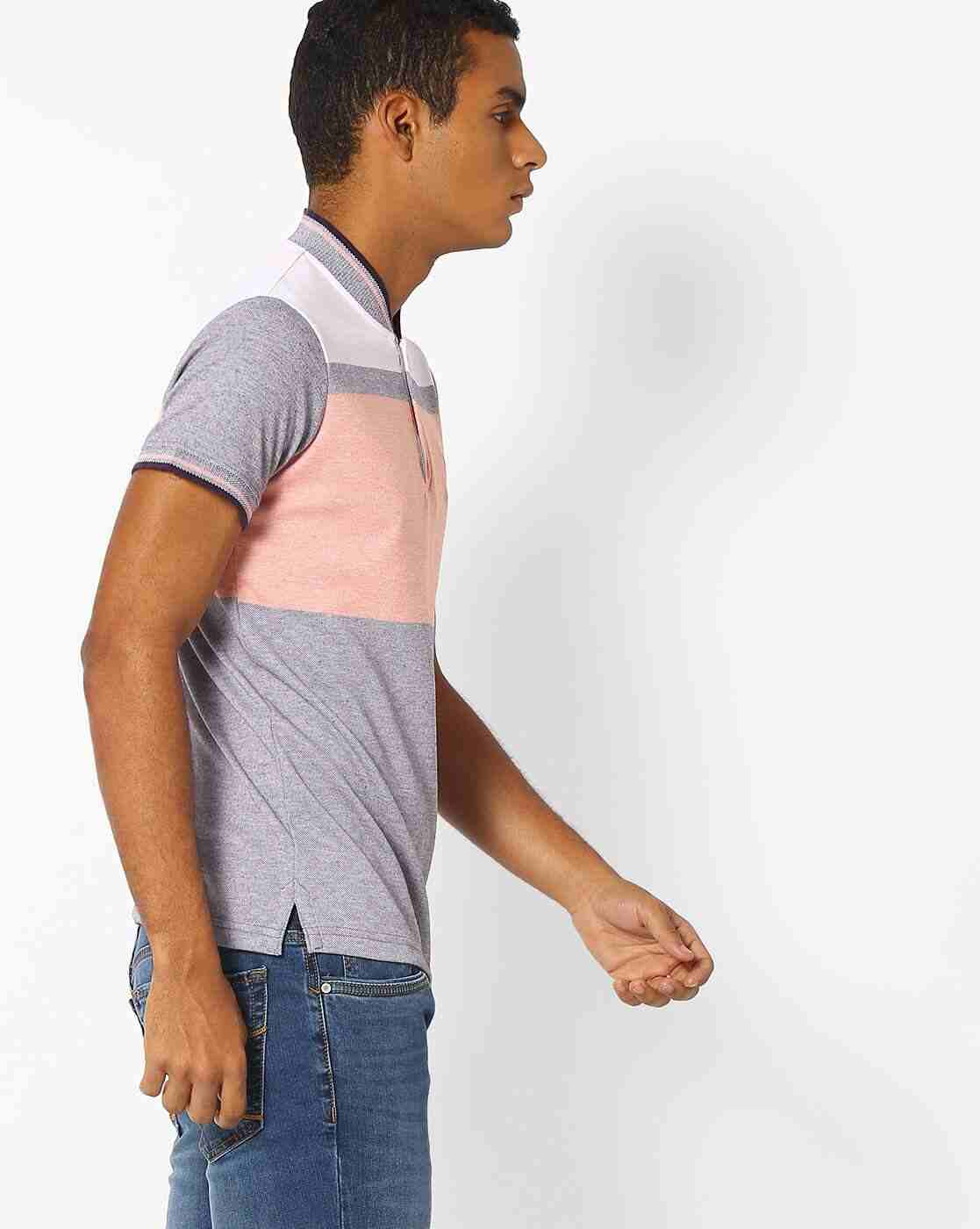 DUKE | Colourblock T-shirt with Stand Collar|1