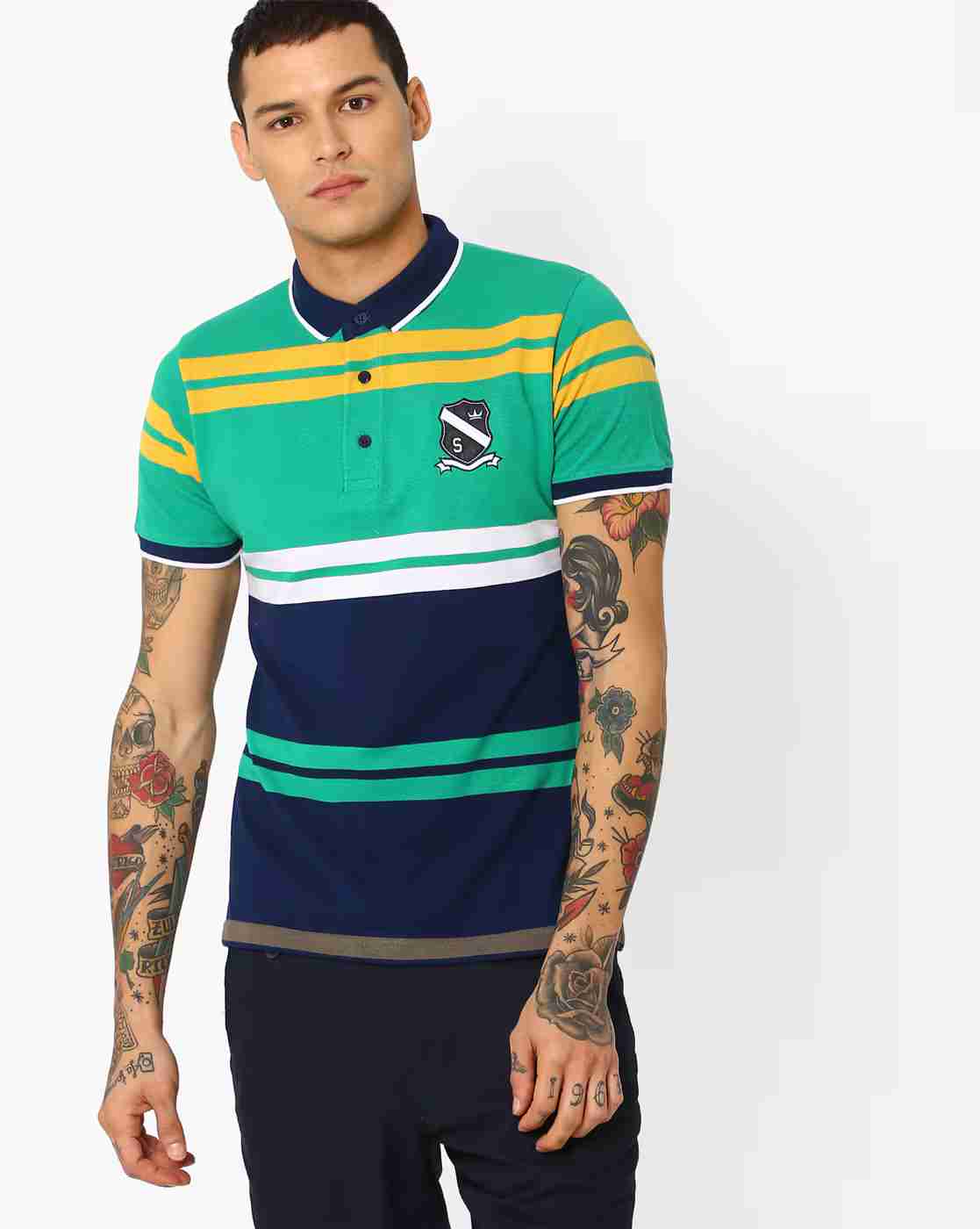 DUKE | Colourblock Slim Fit Polo T-shirt|0