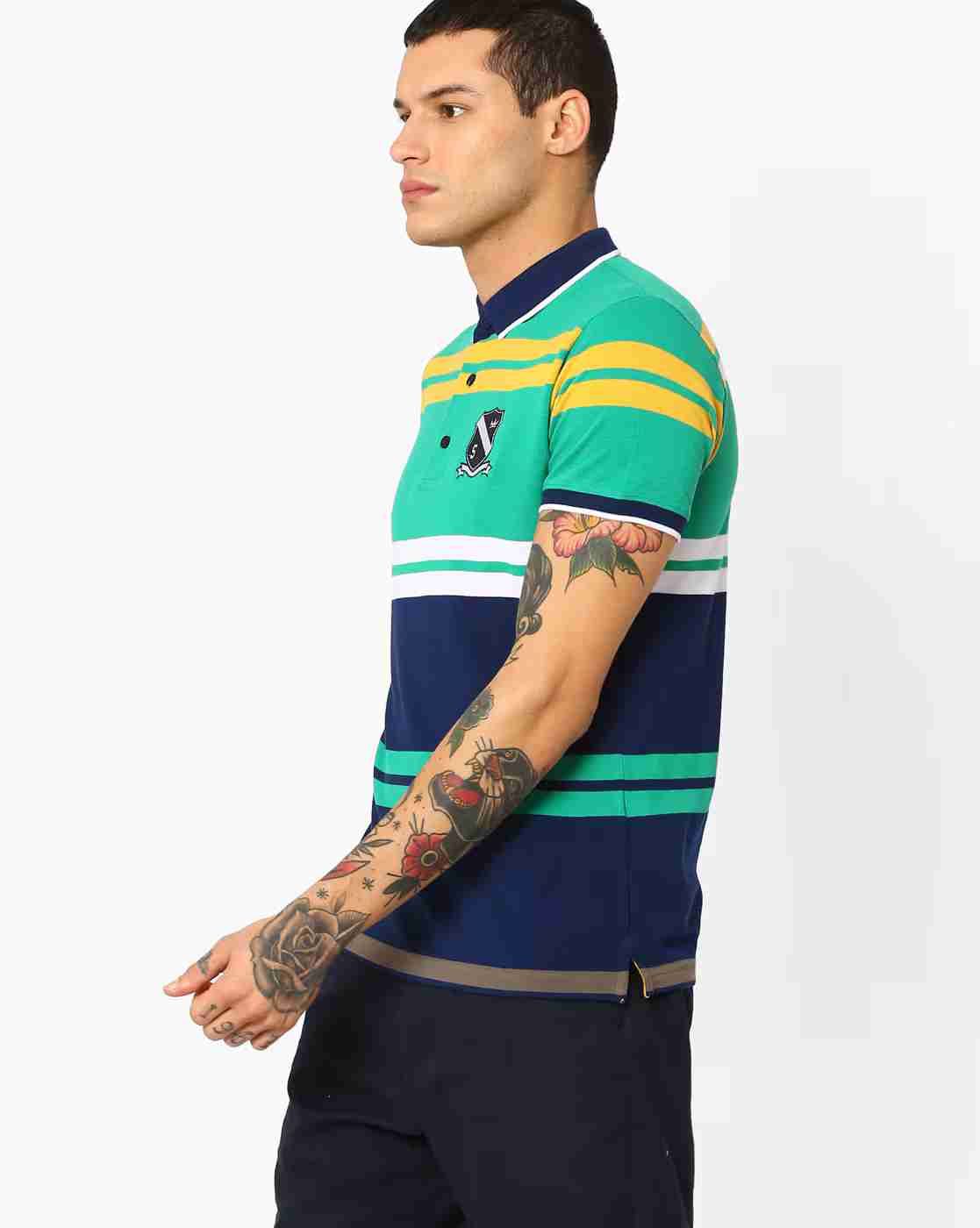 DUKE | Colourblock Slim Fit Polo T-shirt|1