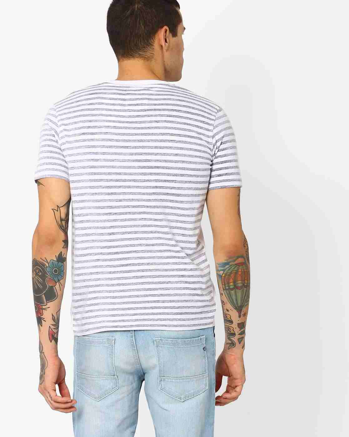 DUKE | Striped Slim Crew-Neck T-shirt|2