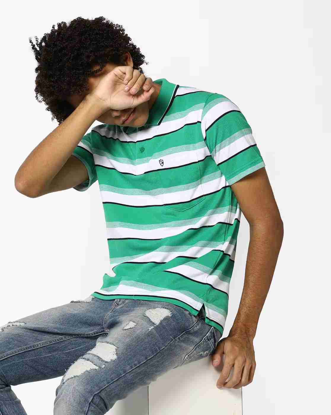 Striped Comfort Fit Polo T-shirt