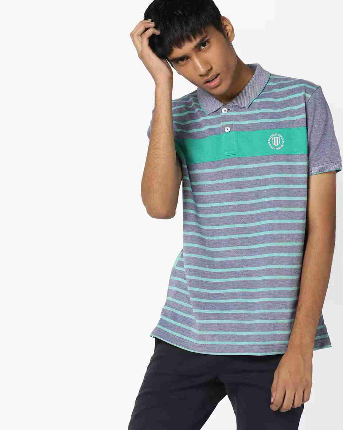 DUKE | Striped Polo T-shirt with Vented Hems|0