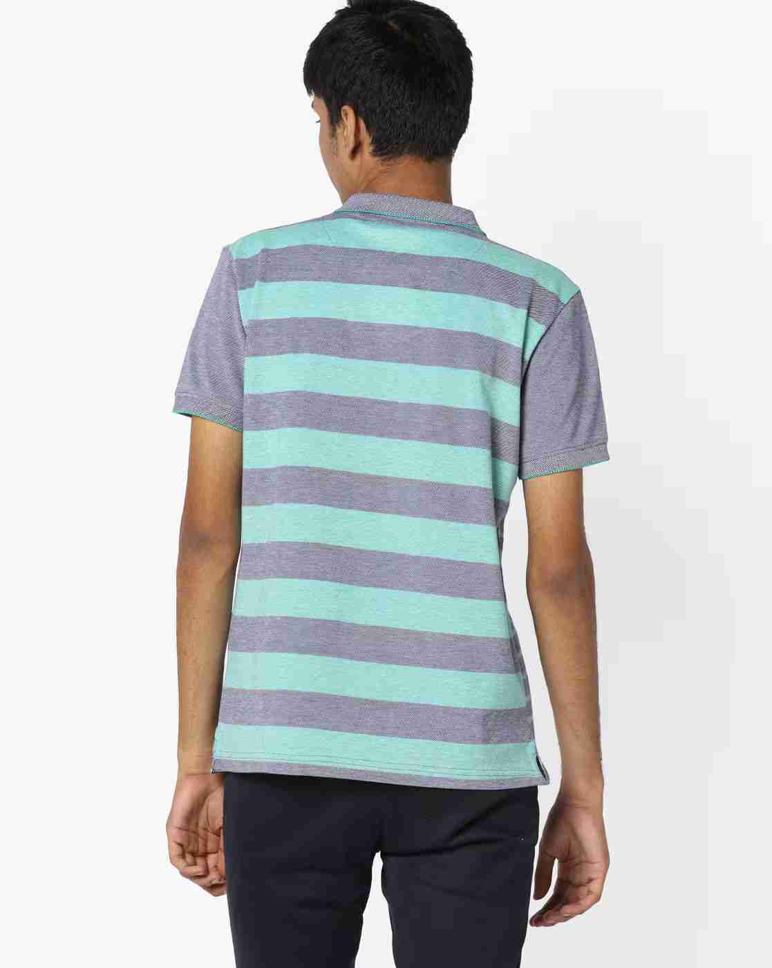 DUKE | Striped Polo T-shirt with Vented Hems|2