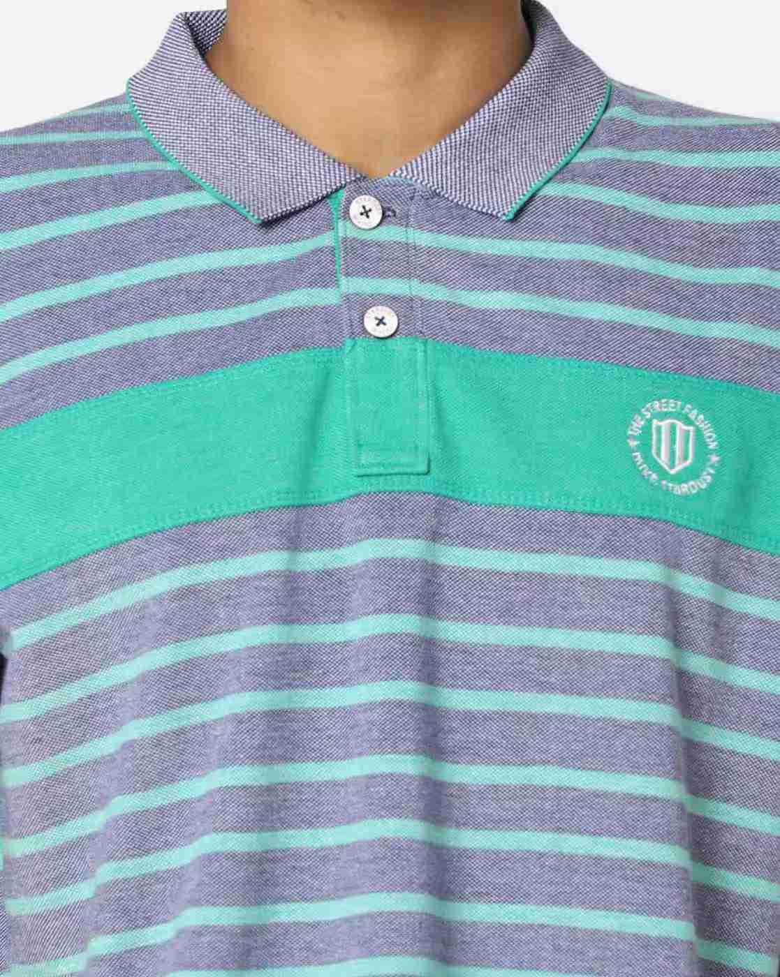 DUKE | Striped Polo T-shirt with Vented Hems|4