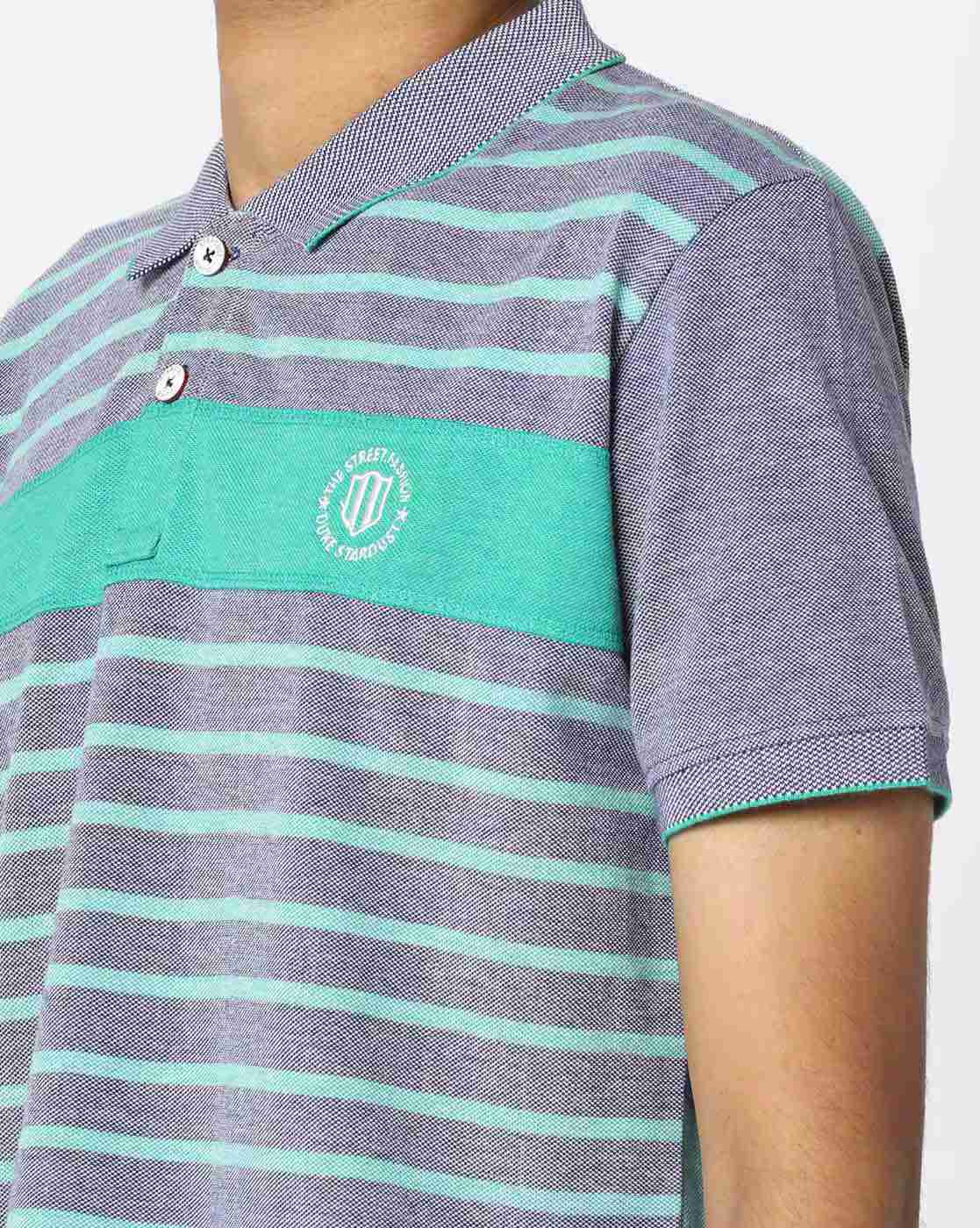 DUKE | Striped Polo T-shirt with Vented Hems|5