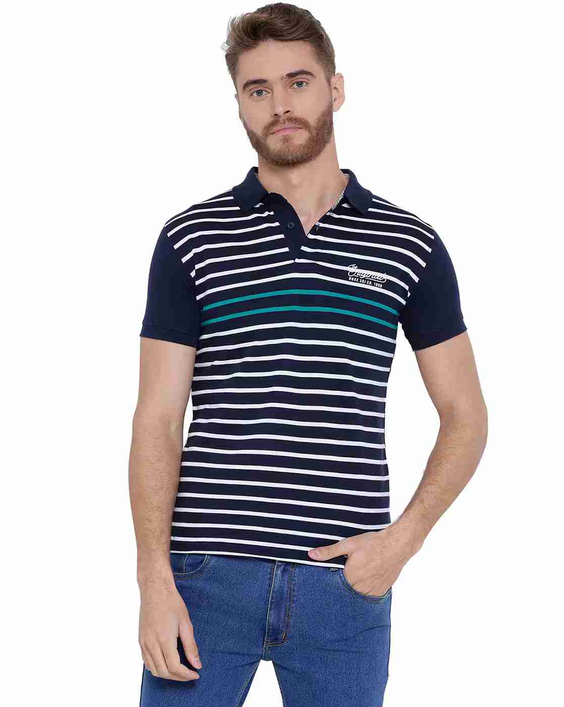 Slim Fit Striped Polo T-shirt