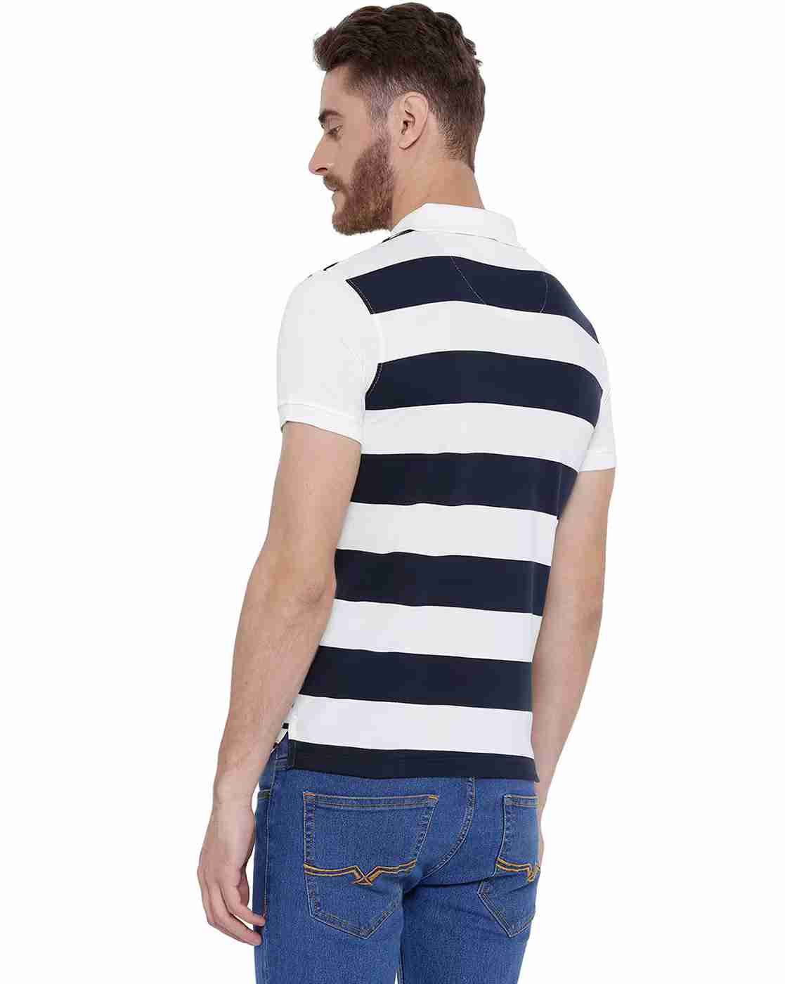 DUKE | Slim Fit Striped Polo T-shirt|2