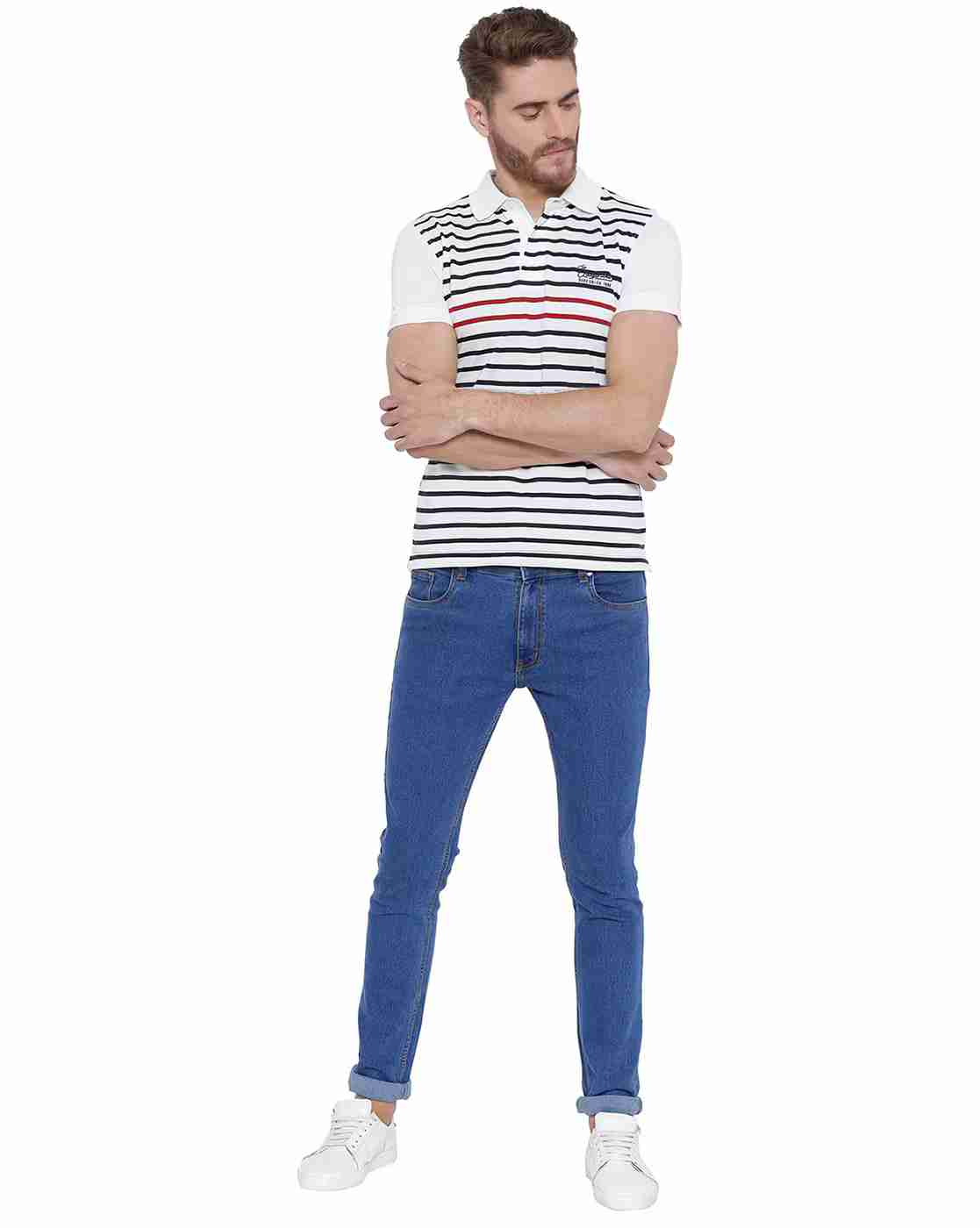 DUKE | Slim Fit Striped Polo T-shirt|3
