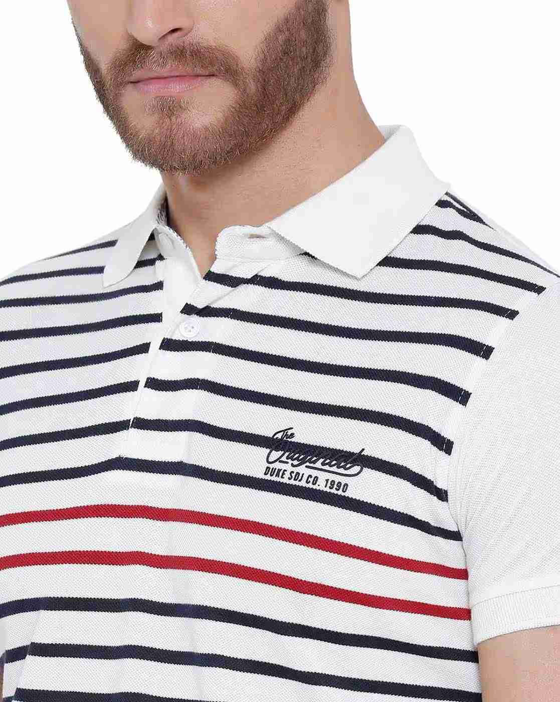 DUKE | Slim Fit Striped Polo T-shirt|4